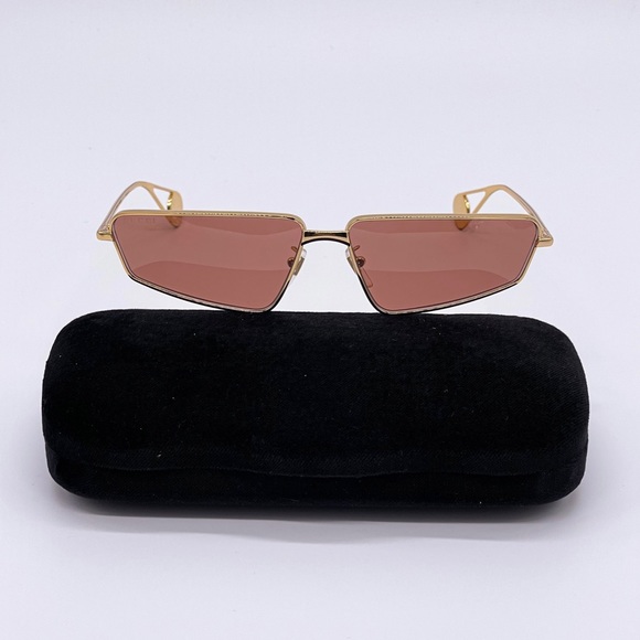NEW GUCCI GG0537S 002 GOLD BROWN GUCCI SUNGLASSES